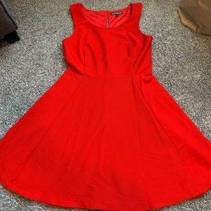 Red fit and flare express dress size small